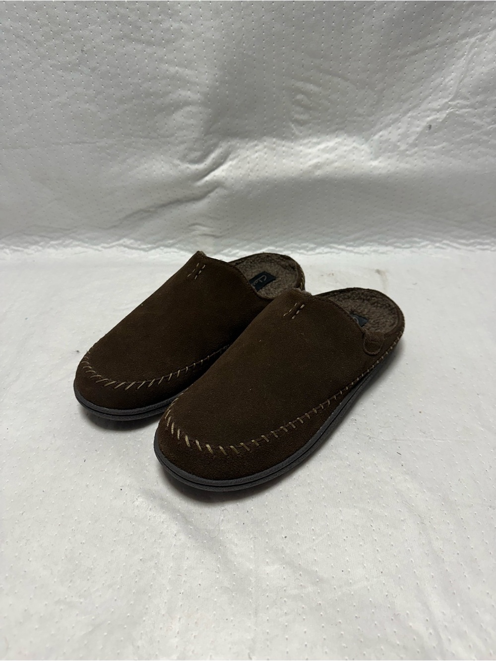Clarks Men's Dark Brown Cow Suede Faux Fur-lined Slip-On Loafers